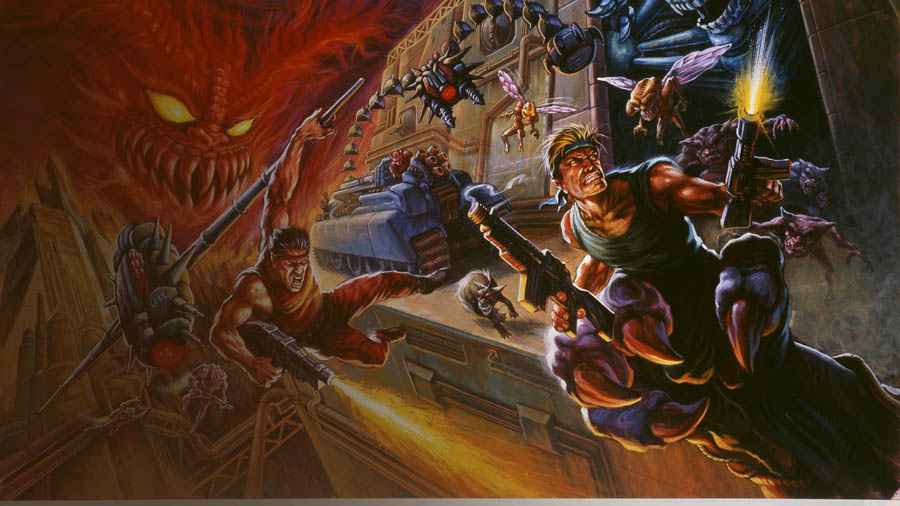 The Official Picture of Contra Anniversary Collection with its characters, One of best retro games on ps5.