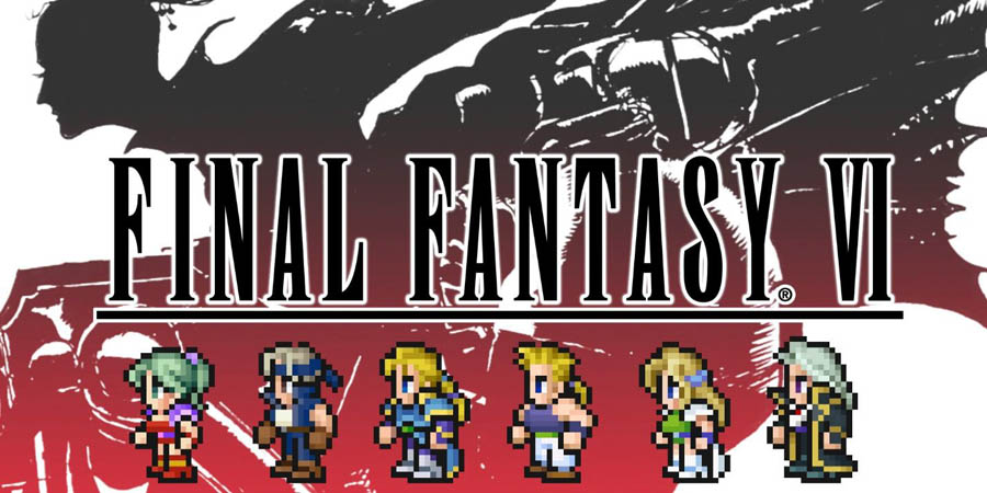 The Official Picture of Final Fantasy VI with its characters, One of best retro games on steam.