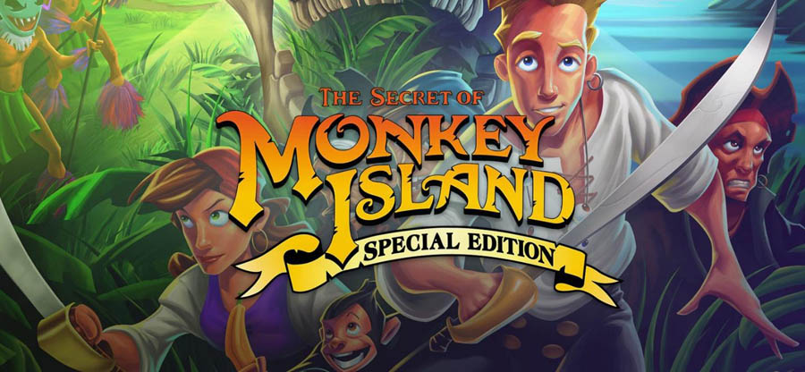 The Official Picture of The Secret of Monkey Island: Special Edition with its characters, One of best retro games on steam.