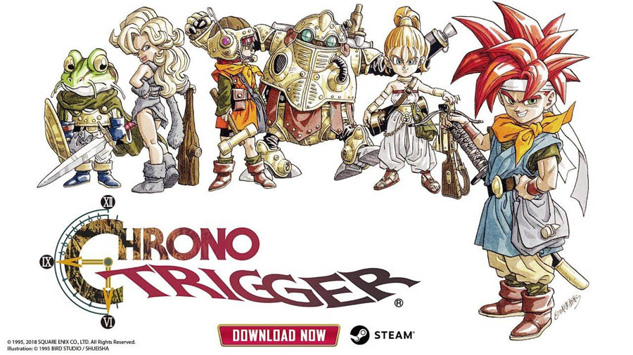 The Official Picture of Chrono Trigger with its characters, One of best retro games on steam.