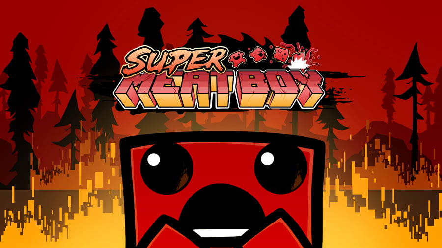 The Official Picture of Super Meat Boy with its main character, One of best retro games on xbox.