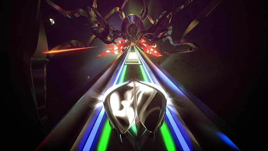 A picture of Thumper, one of the best rhythm games on pc.