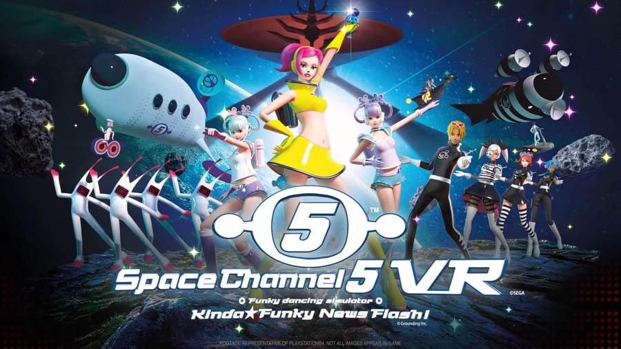 The Official Picture of Space Channel 5 VR: Kinda Funky News Flash! with its characters, One of best rhythm games on ps5.