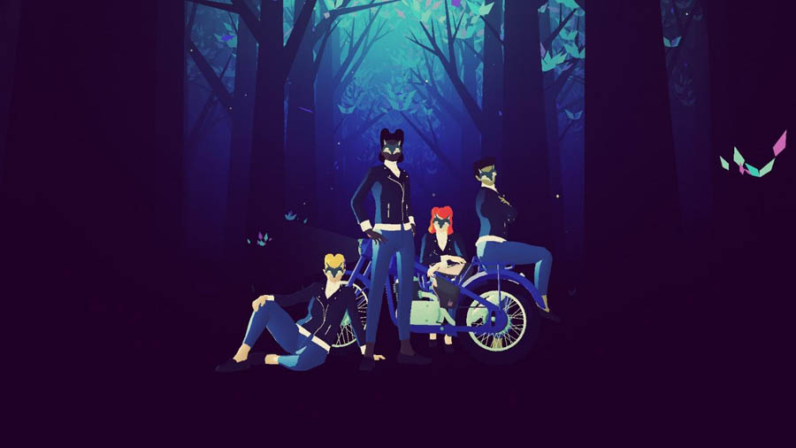 The Official Picture of Sayonara Wild Hearts with its characters, One of best rhythm games on xbox.