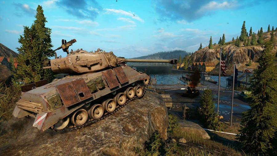 An official picture of the game, featuring one of the tanks.