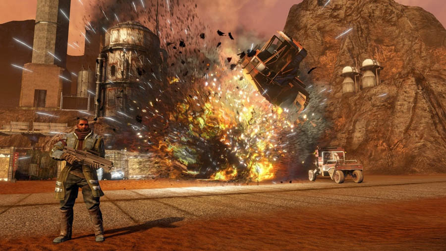 A wallpaper of Red Faction, one of the best tank games for ps4.