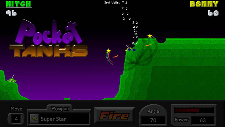 in game Picture of Pocket Tanks, One of best tank games on chromebook.