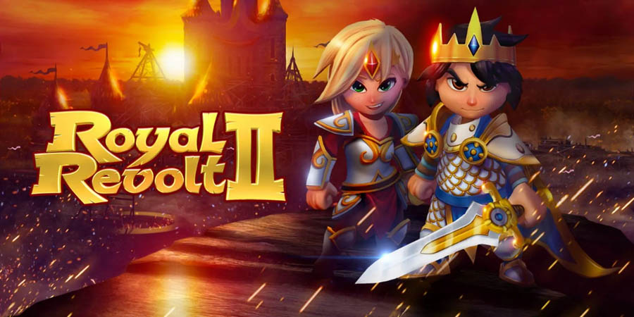 The Official Picture of Royal Revolt 2 with its characters, One of best tower defence games for ios.