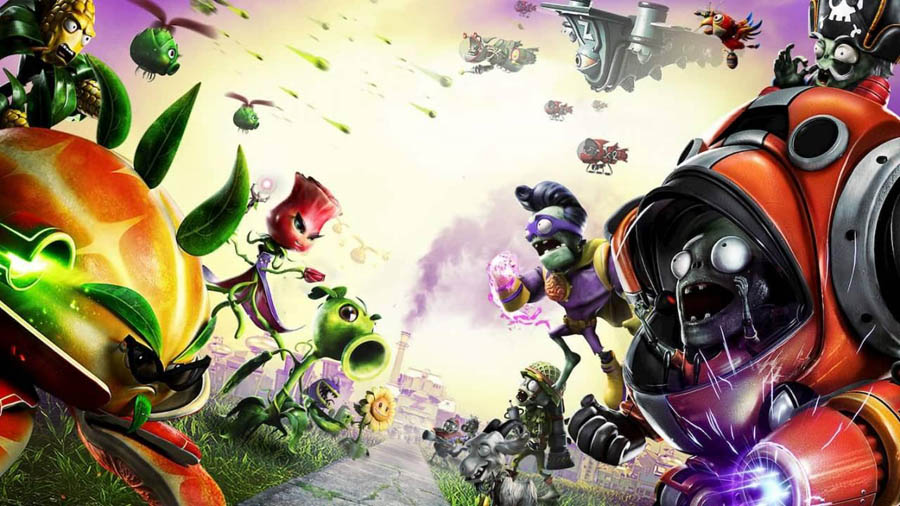 The Official Picture of Plants vs. Zombies with its characters, One of best tower defense games for pc.