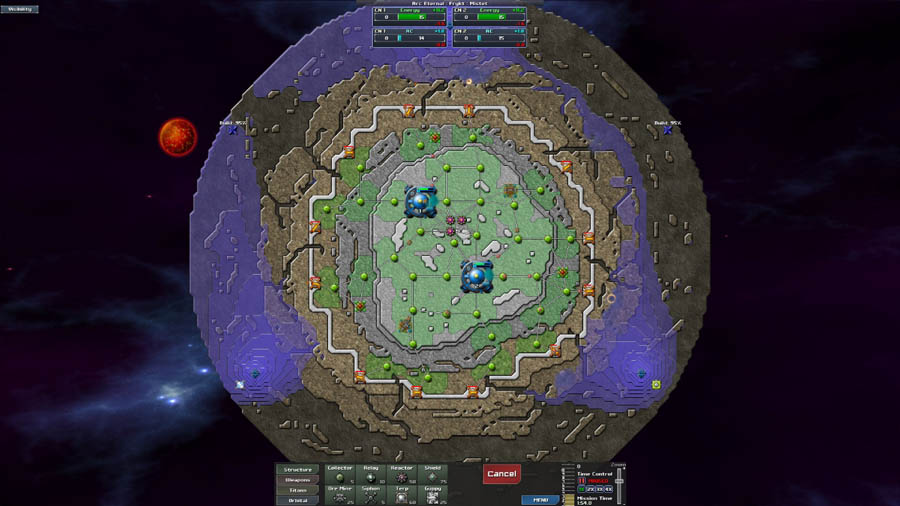 A photo of the game, showing the gameplay.