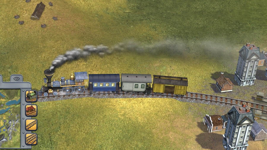 A main photo of the game, featuring the train and the gameplay.