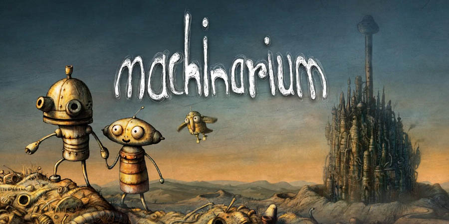 The Official Picture of Machinarium with its characters, One of best train games for switch.