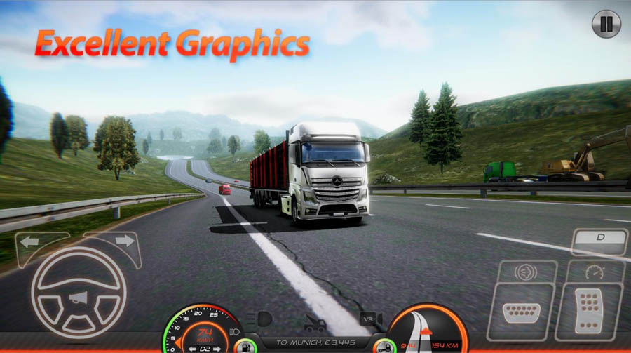 in game Picture of Truck Simulator: Europe 2, One of best truck games for android.