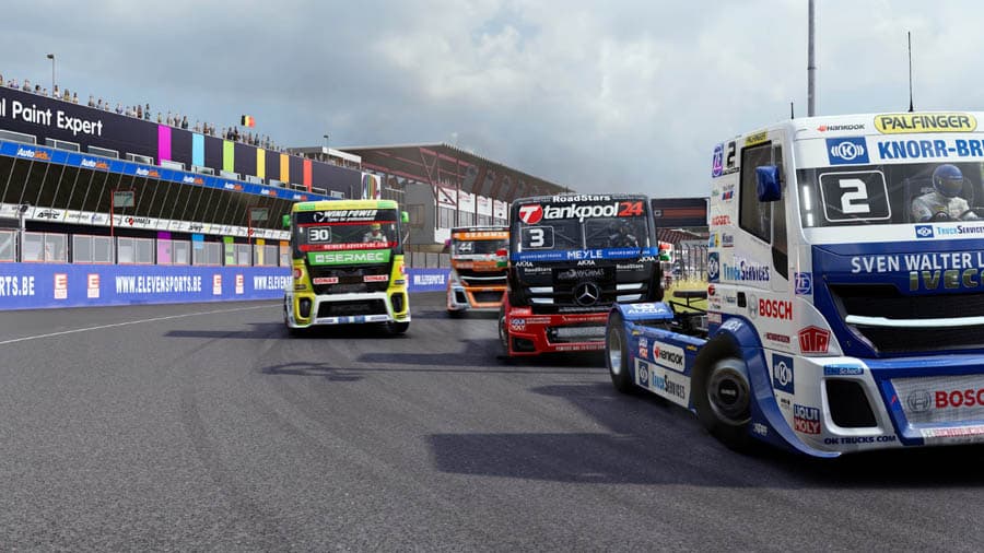 A main picture of the game, featuring the name and the trucks.