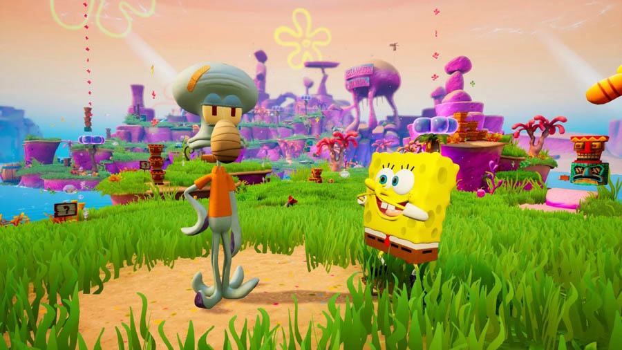 An official picture of the game, featuring SpongeBob and Squidward.