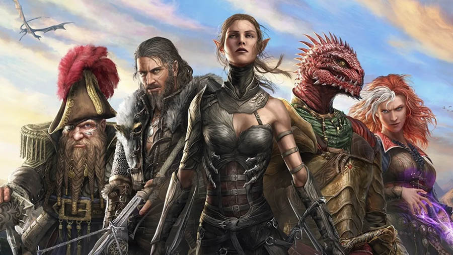 The Official picture of Divinity: Original Sin 2 with its characters, One of Best Turn-Based Strategy Games for PS4.