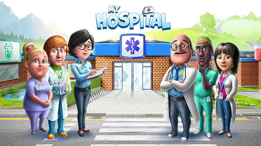 The Official Picture of My Hospital with its characters, One of best tycoon games for android.