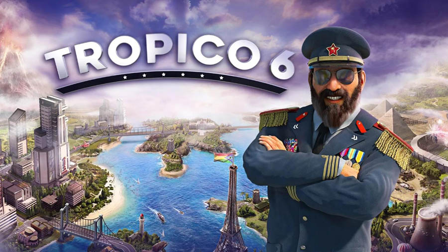 The Official Picture of Tropico 6 with its character, One of best tycoon games for pc.