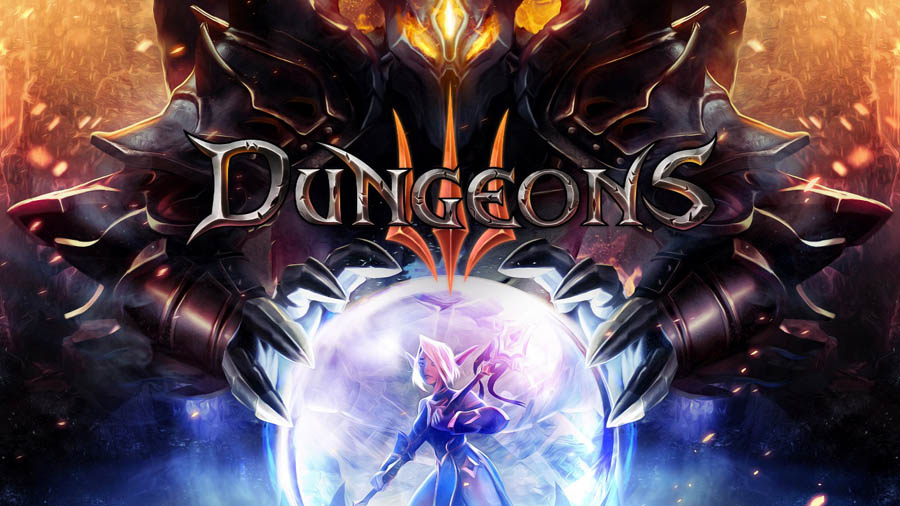 The official cover of Dungeons 3, one of the best tycoon games for ps4.