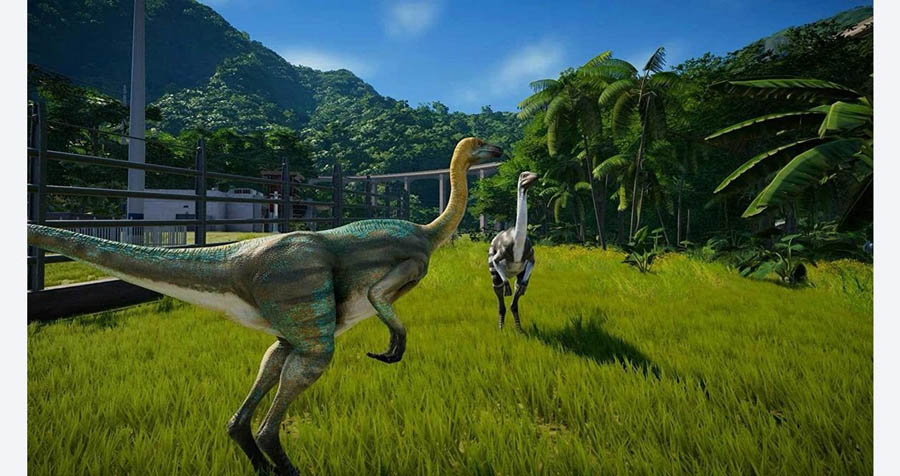 A wallpaper of Jurassic World Evolution, one of the best tycoon games for ps4.