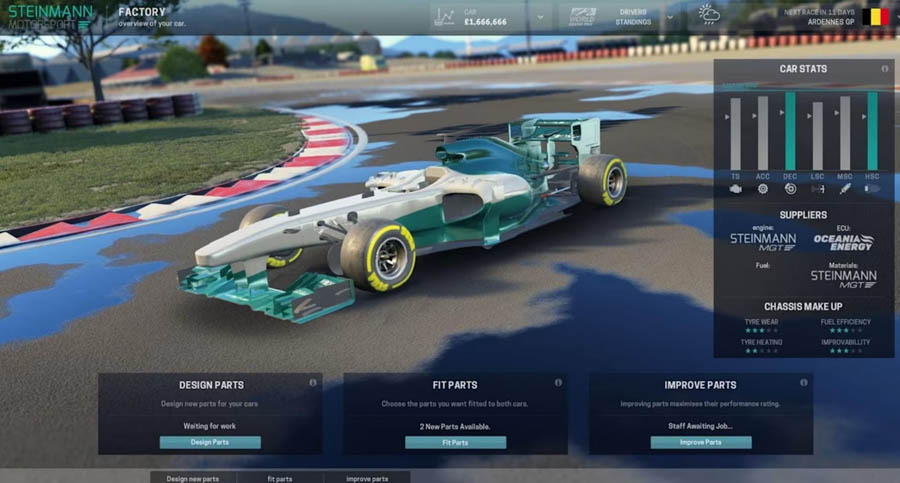 A picture of Motorsport Manager, one of the best tycoon games for ps5.