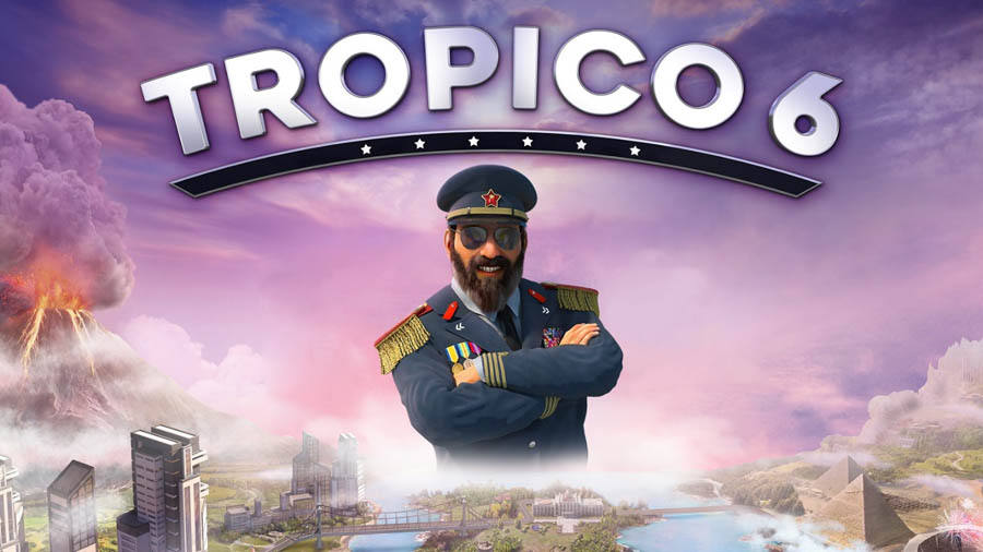 An official wallpaper of Tropico 6, one of the best tycoon games for ps5.