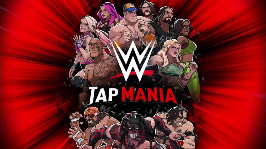 The Official Picture of WWE Tap Mania with its characters, One of best wrestling games for android.