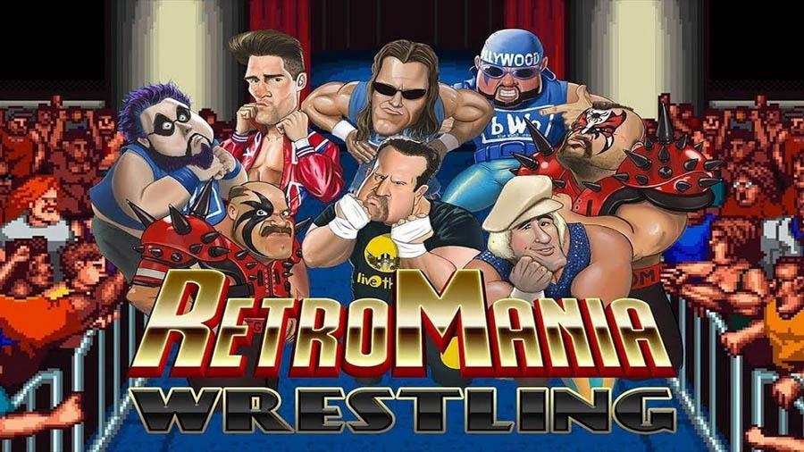 The Official Picture of RetroMania Wrestling with its characters, One of best wrestling games for ps4.