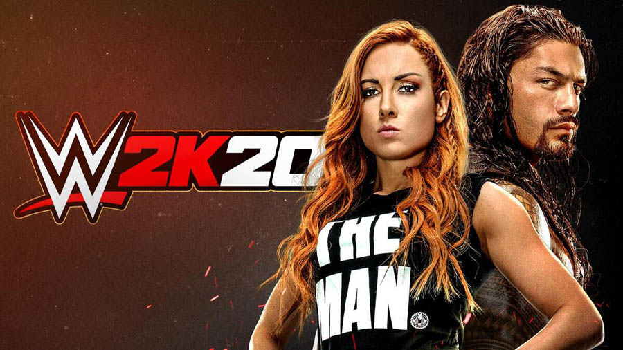 The Official Picture of WWE 2K20 with Becky Lynch and Roman Regins, One of best wrestling games for ps4.