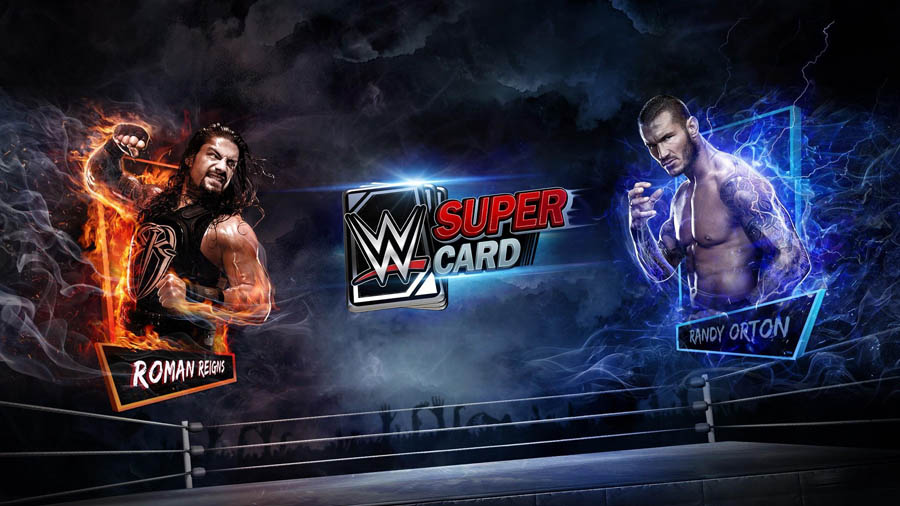 A picture of WWE SuperCard, one of the best wrestling games for switch.