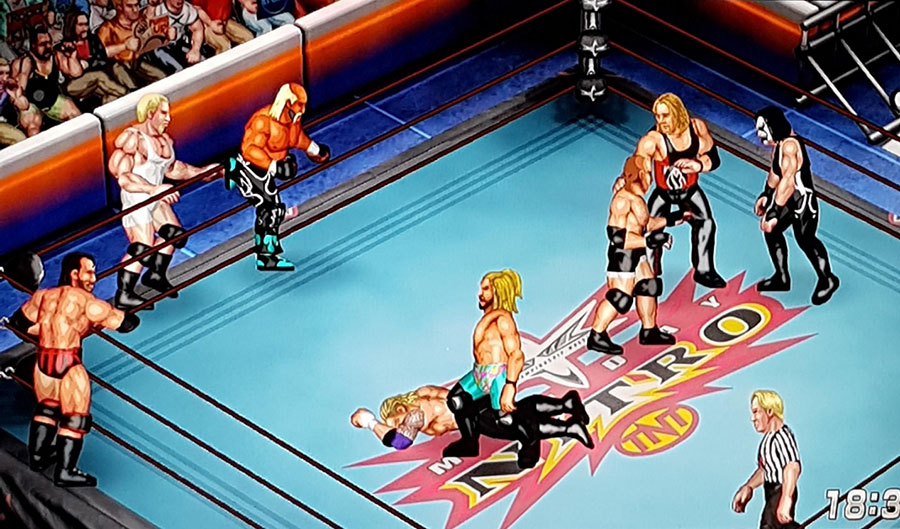 The official picture of Fire Pro Wrestling World, one of the best wrestling games for switch.