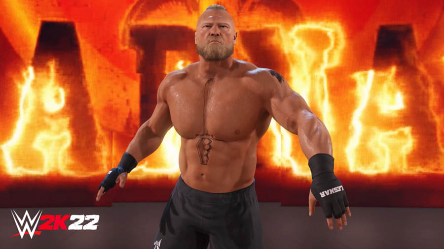 An official picture of the game, featuring Brock Lesnar.