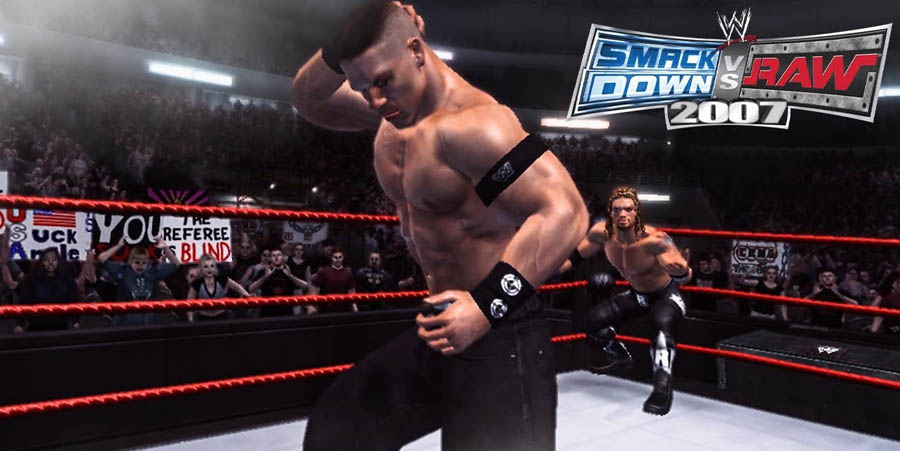 A picture of the game, featuring Edge and John Cena.