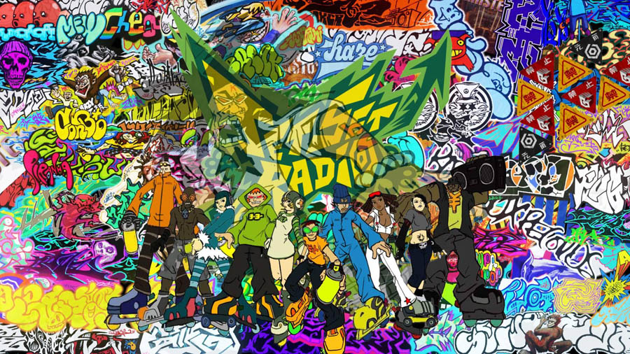 The Official Picture of Jet Set Radio Future with its characters.