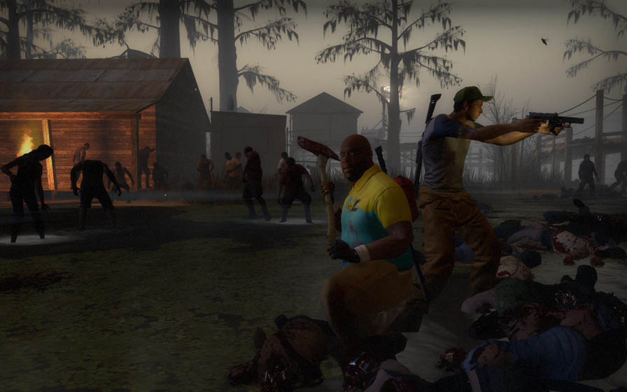 A wallpaper of Left 4 Dead 2, one of the best zombie games for xbox.