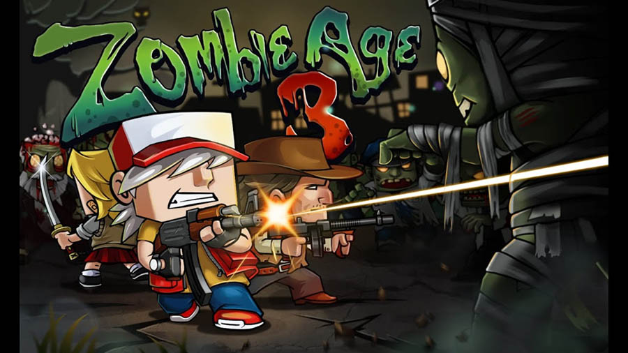 The Official Picture of Zombie Age 3 with its characters, One of best zombie games on chromebook.