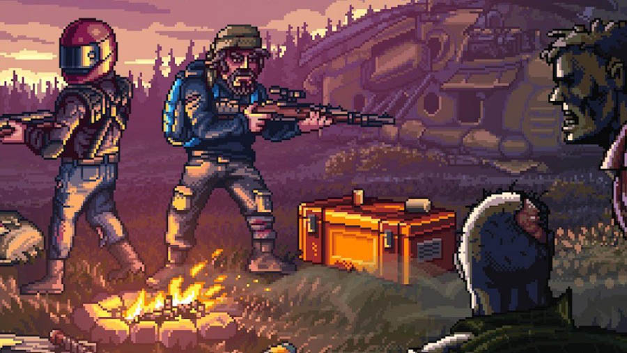 The Official Picture of Mini DayZ 2 with its characters, One of best zombie games on chromebook.