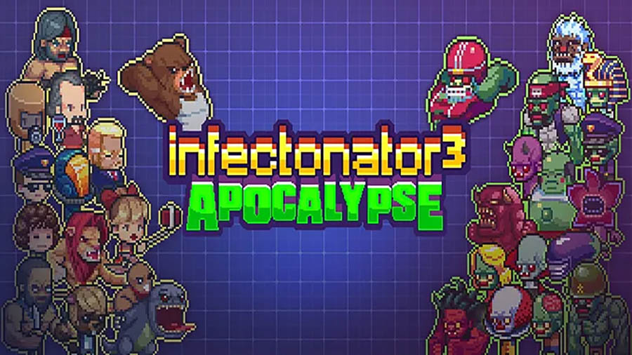 The Official Picture of Infectonator 3: Apocalypse with its characters, One of best zombie games on ios.