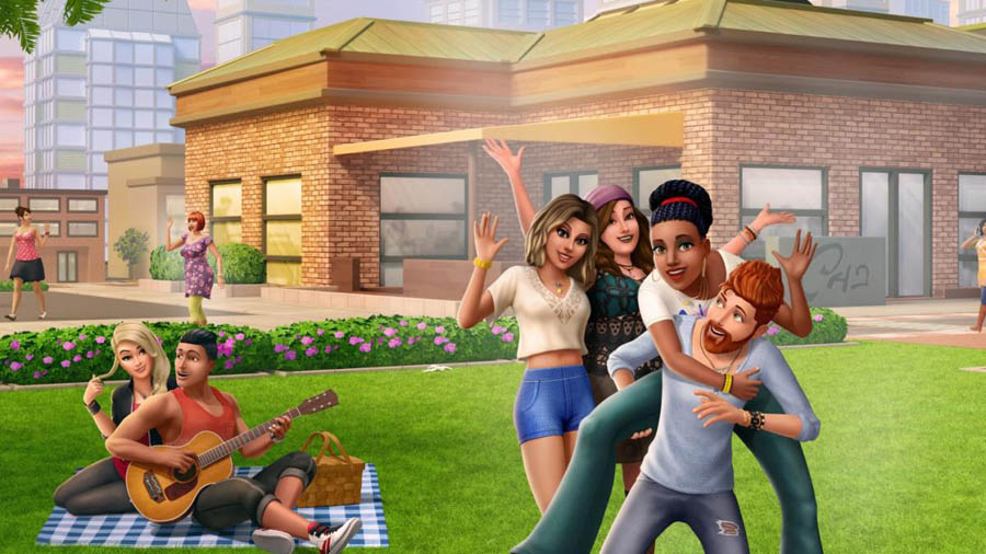 The Official Picture of The Sims Mobile with its characters, One of best ai games for iphone.