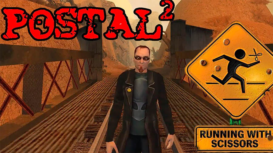 in game Picture of Postal 2 with its characters, One of most controversial video games of all time.