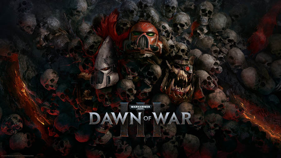 Official cover art of Warhammer 40,000: Dawn of War III.