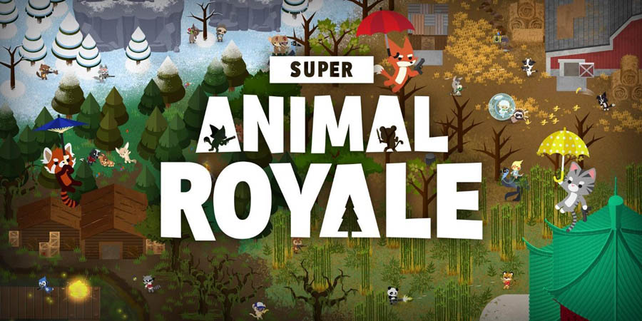 The Official Picture of Super Animal Royale with its characters, One of best battle royale games for Switch.