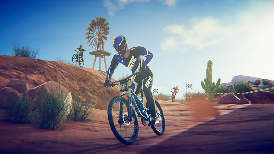 A wallpaper of Descenders, one of the best bike games on Steam.