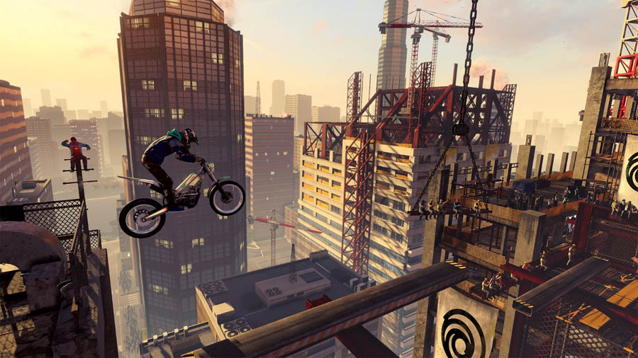 A wallpaper of Trials Rising, one of the best bike games on Steam.