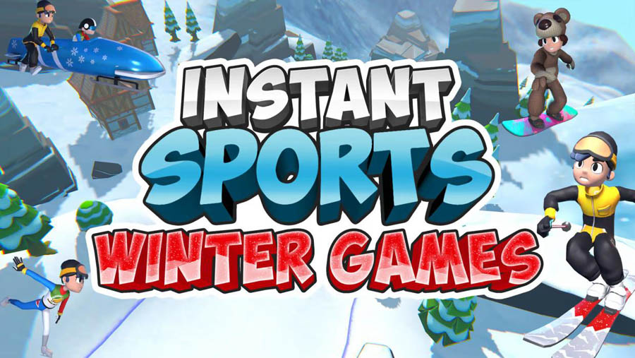 The Official Picture of Instant Sports: Winter Games (Billiard Event) with its characters, One of best billiard games for switch.