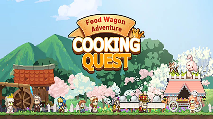 The Official Picture of Cooking Quest : Food Wagon with its characters, One of best cooking games for ios.