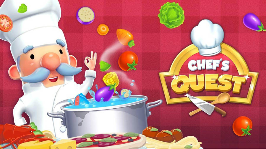 The Official Picture of Chef’s Quest with its character, One of best cooking games for ios.