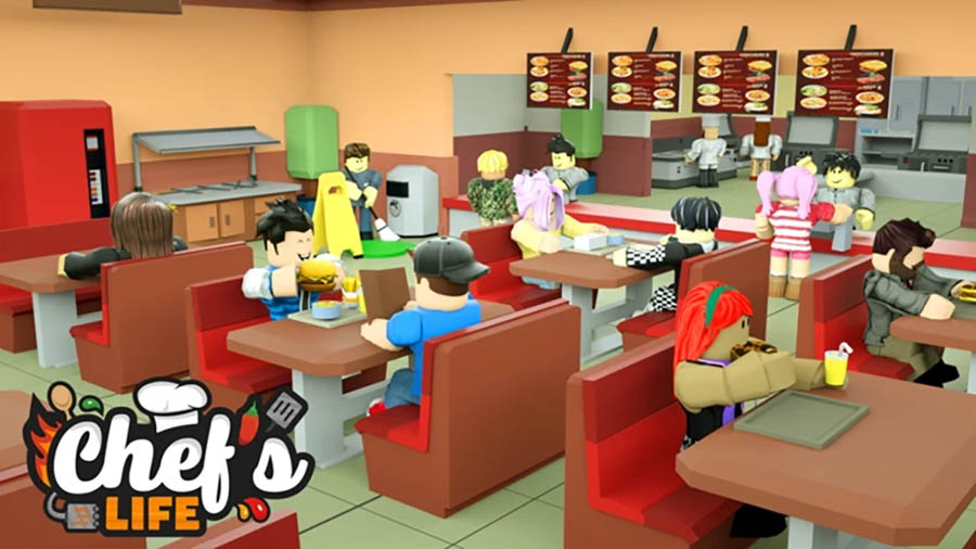 The Official Picture of Chef's Life with its characters, One of best cooking games for roblox.