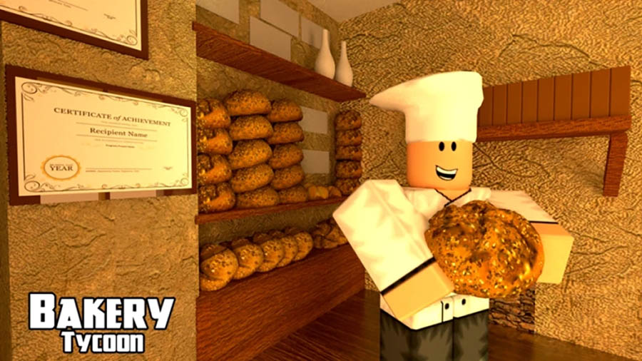 The Official Picture of Bakery Tycoon with its character, One of best cooking games for roblox.