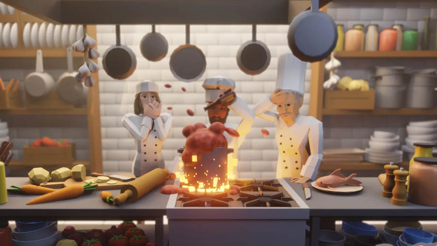 The Official Picture of Recipe for Disaster with its characters, One of best cooking games for steam.